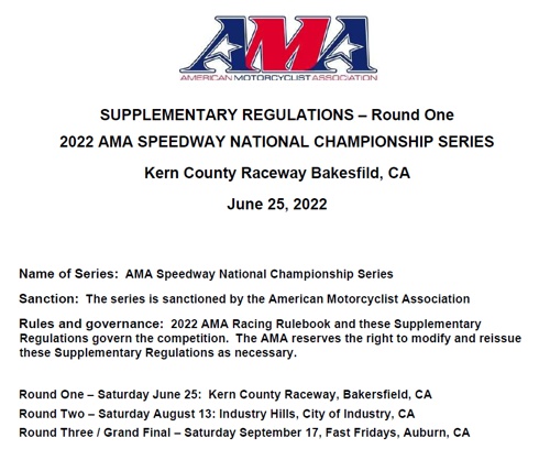 2022 Rd 1 SR AMA Speedway National Series